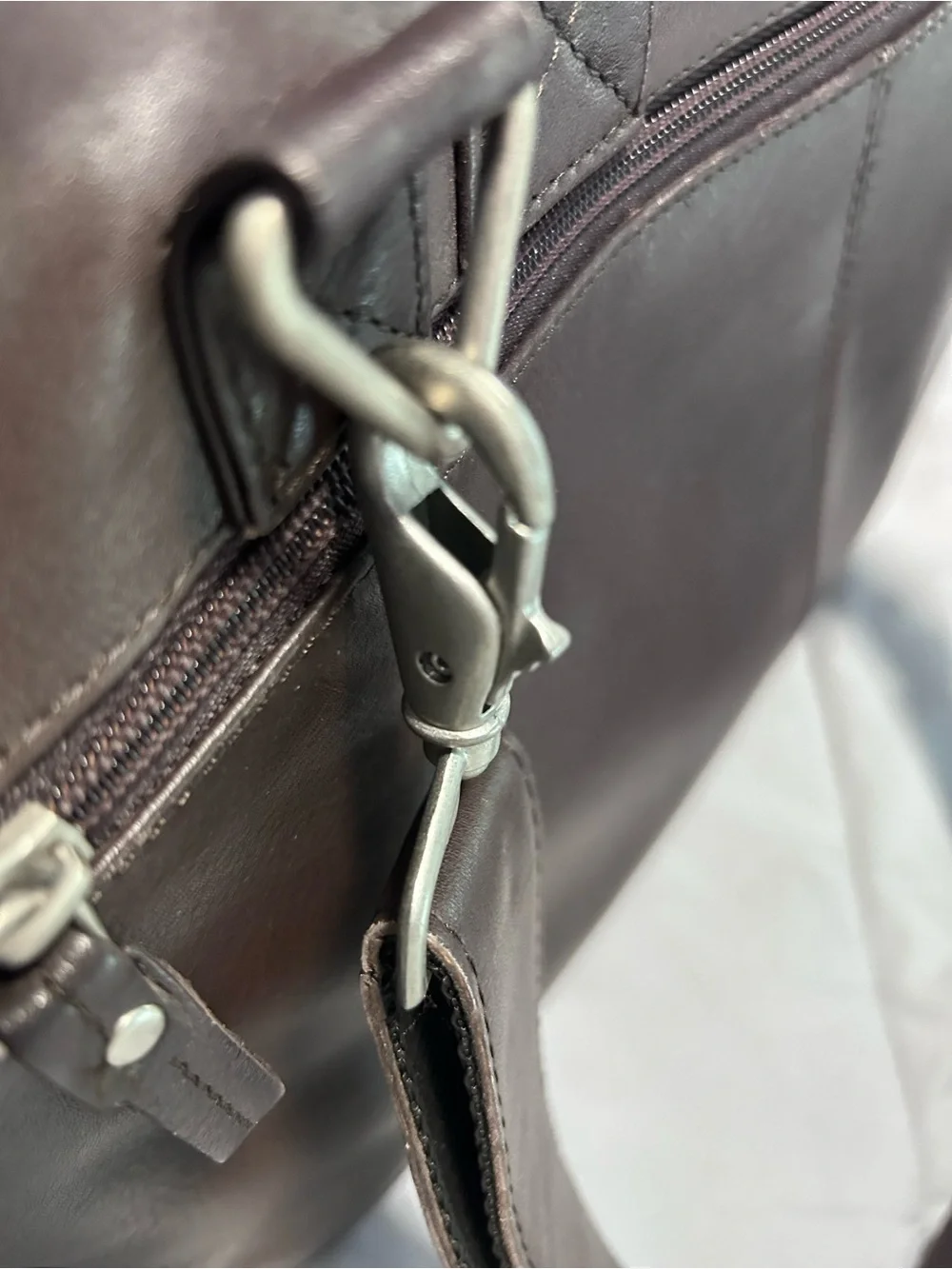 Latico Brown Faux Leather Briefcase Laptop Bag